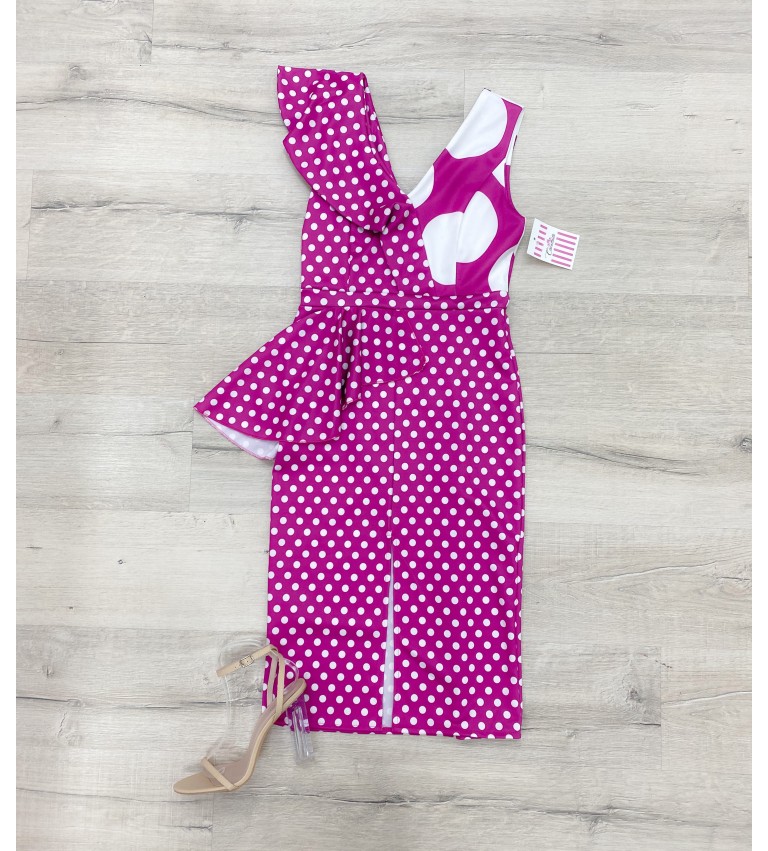 Vestido topos cóctel