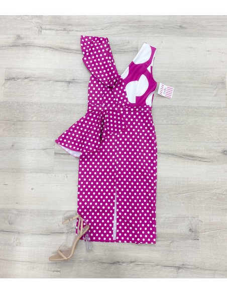 Vestido topos cóctel