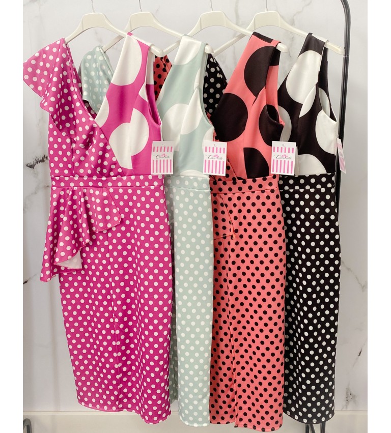 Vestido topos cóctel