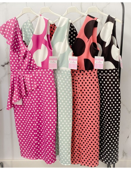 Vestido topos cóctel