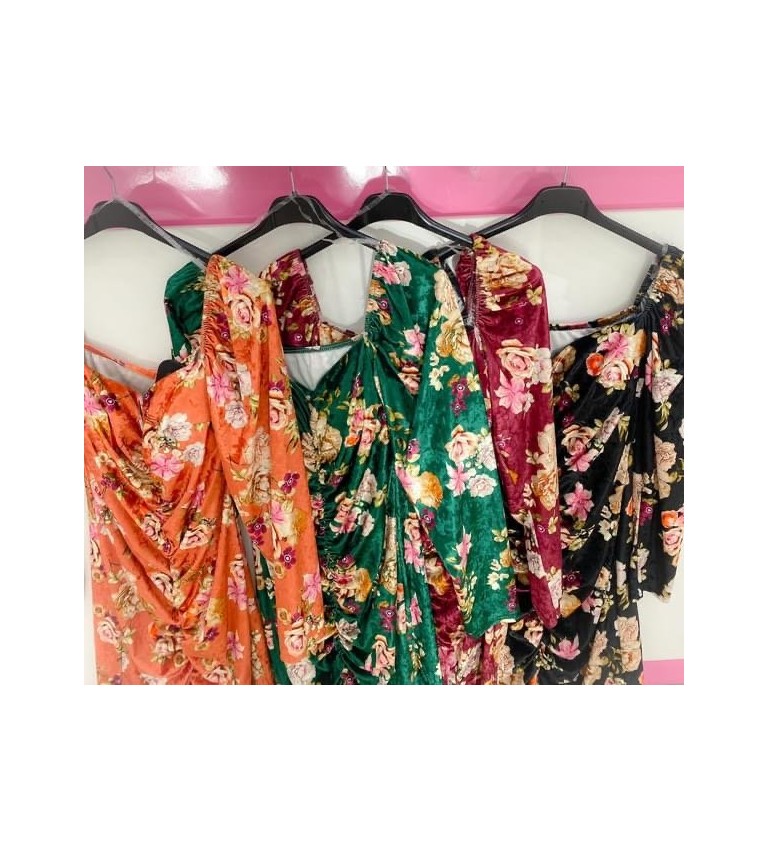 Vestido terciopelo flores