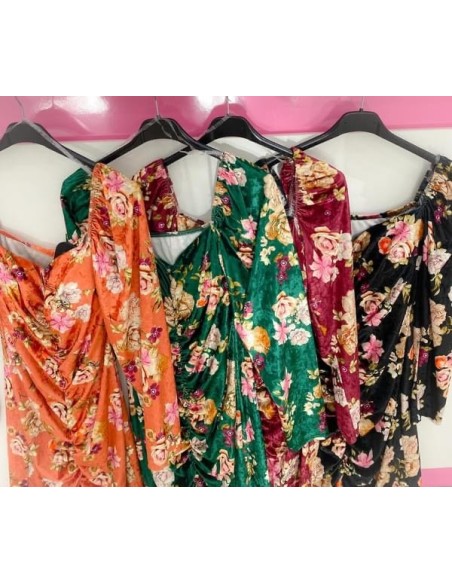 Vestido terciopelo flores