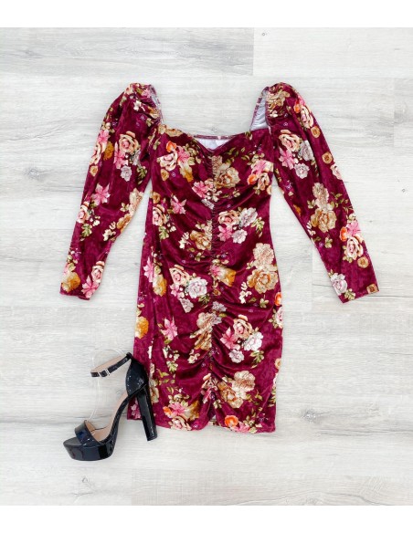 Vestido terciopelo flores