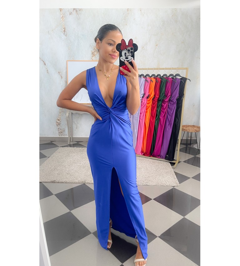 Vestido nudo satinado