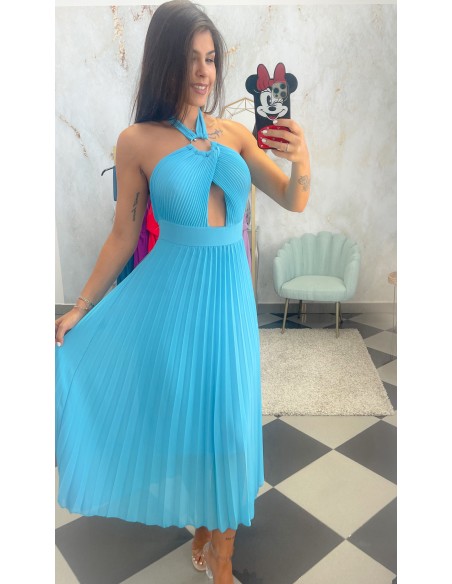 Vestido plisado argolla