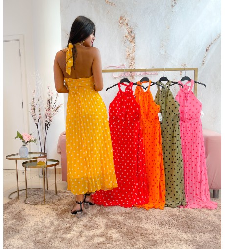 Vestido topos plisado 2