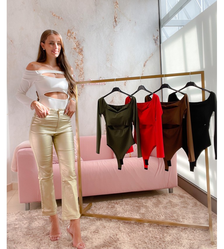 Jeans encerado metalizado