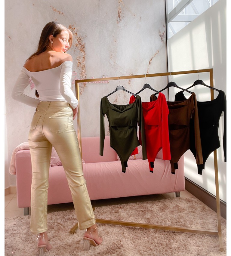 Jeans encerado metalizado