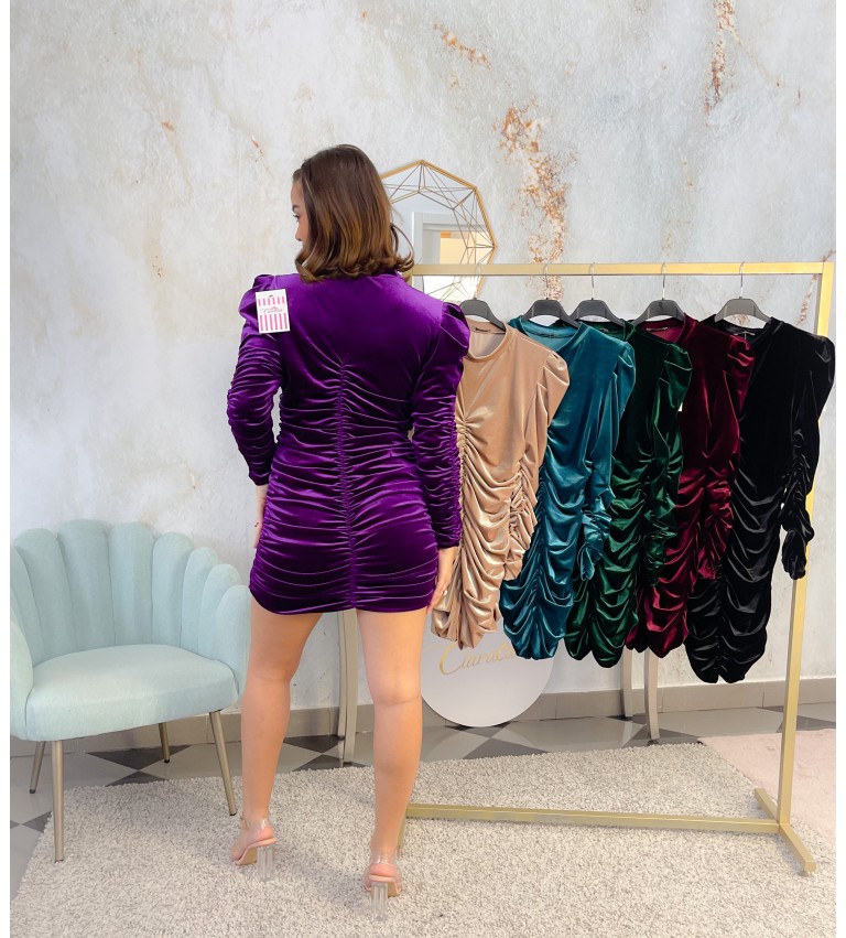 Vestido terciopelo fruncido*