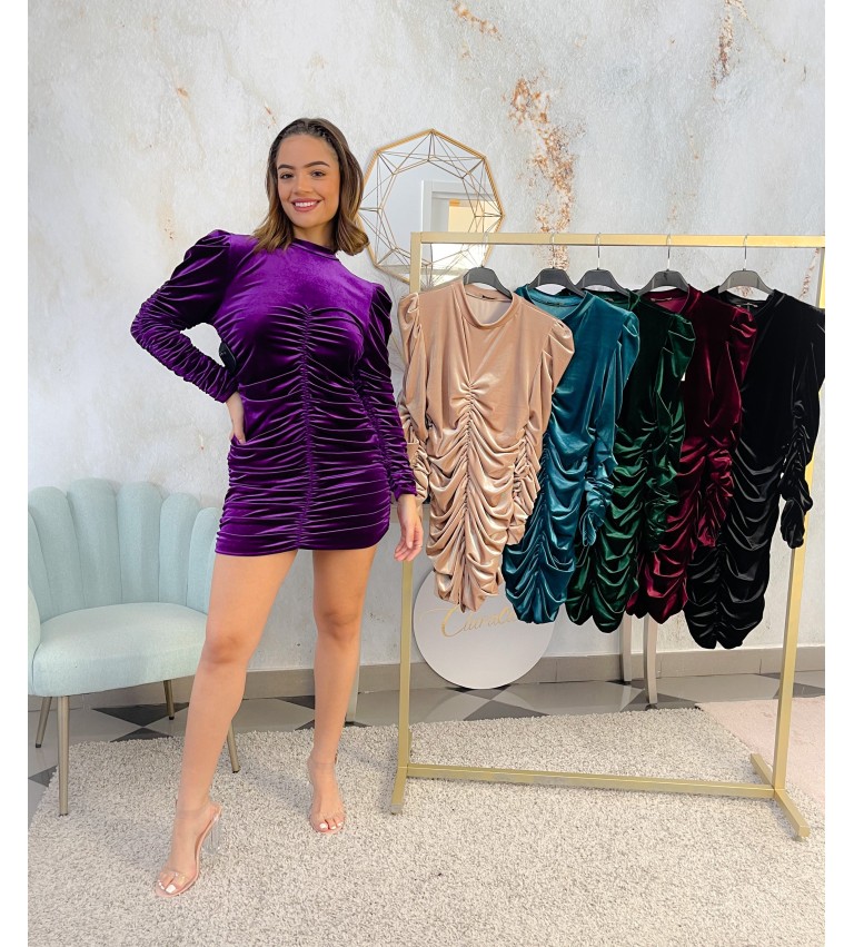 Vestido terciopelo fruncido*