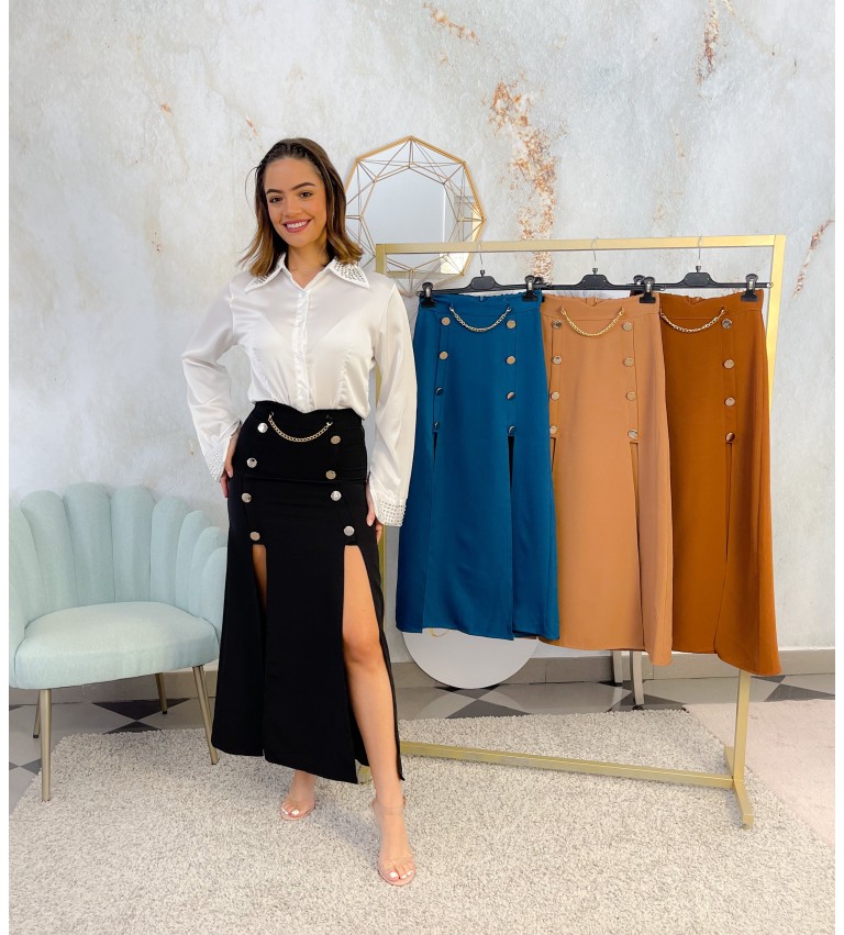 Falda midi botones