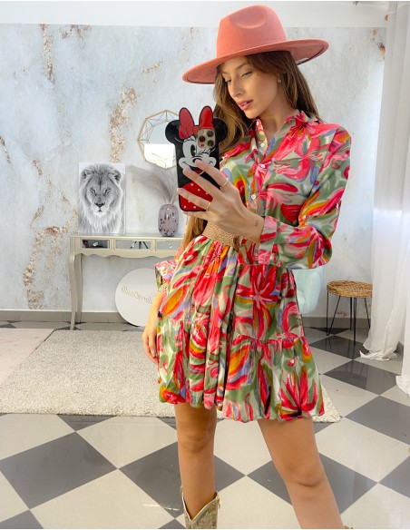 Vestido babydoll flores