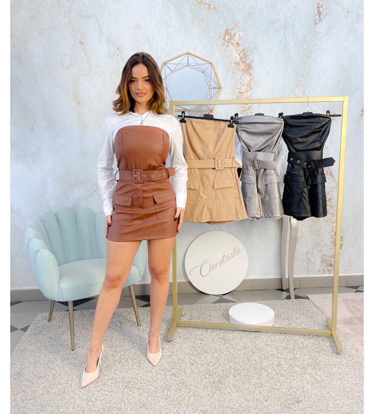 Monoshort/ vestido polipiel