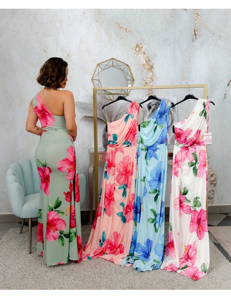 Vestido flores una manga