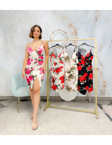 Vestido corto print flores