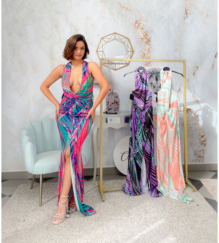 Vestido print tropical