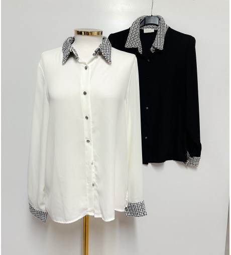 Blusa cuello pata de gallo