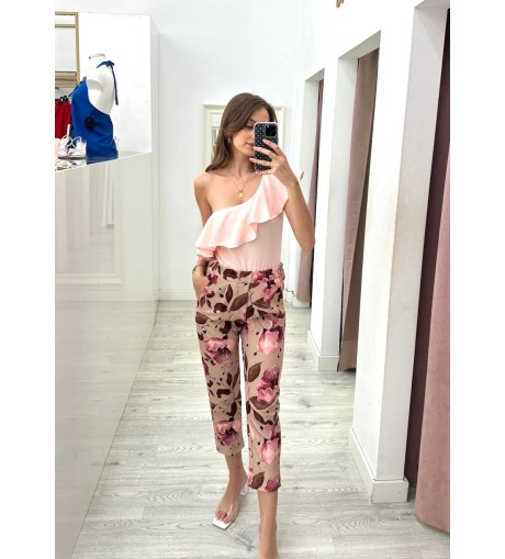 Pantalon beige print