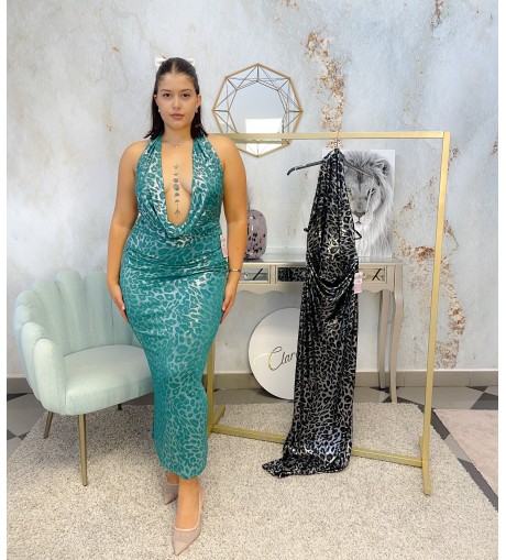 Vestido animal print encerado