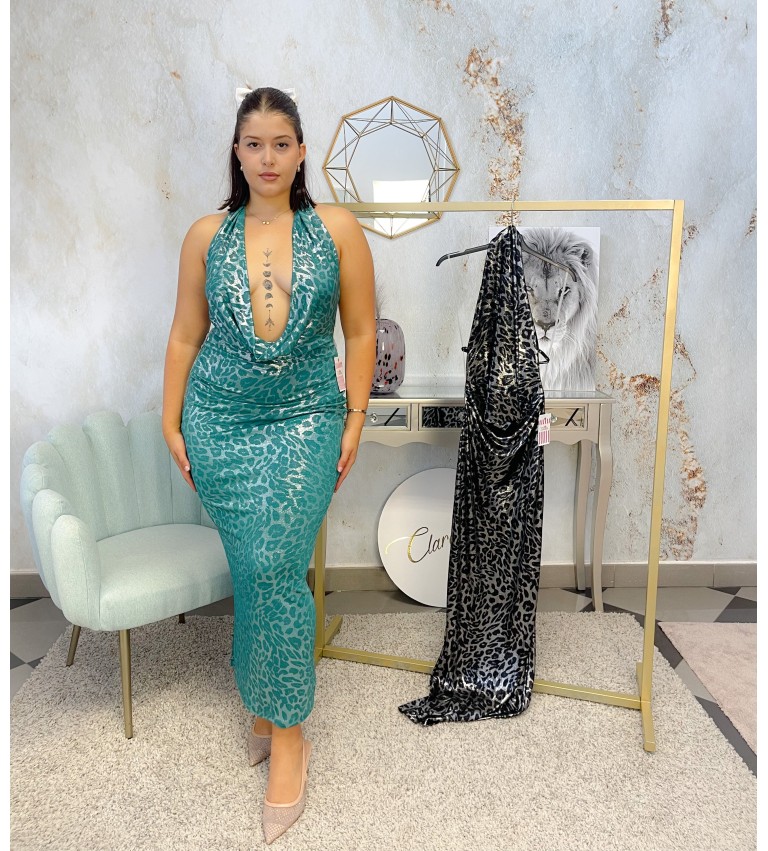 Vestido animal print encerado