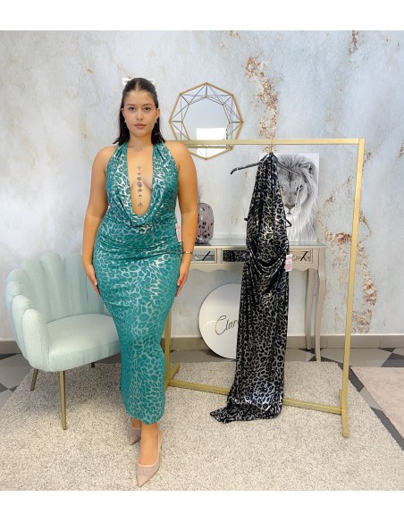 Vestido animal print encerado