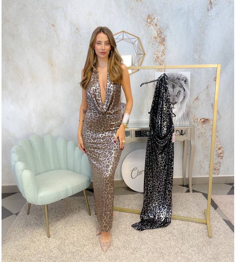 Vestido animal print encerado