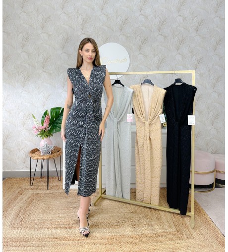 Vestido lurex zig zag*