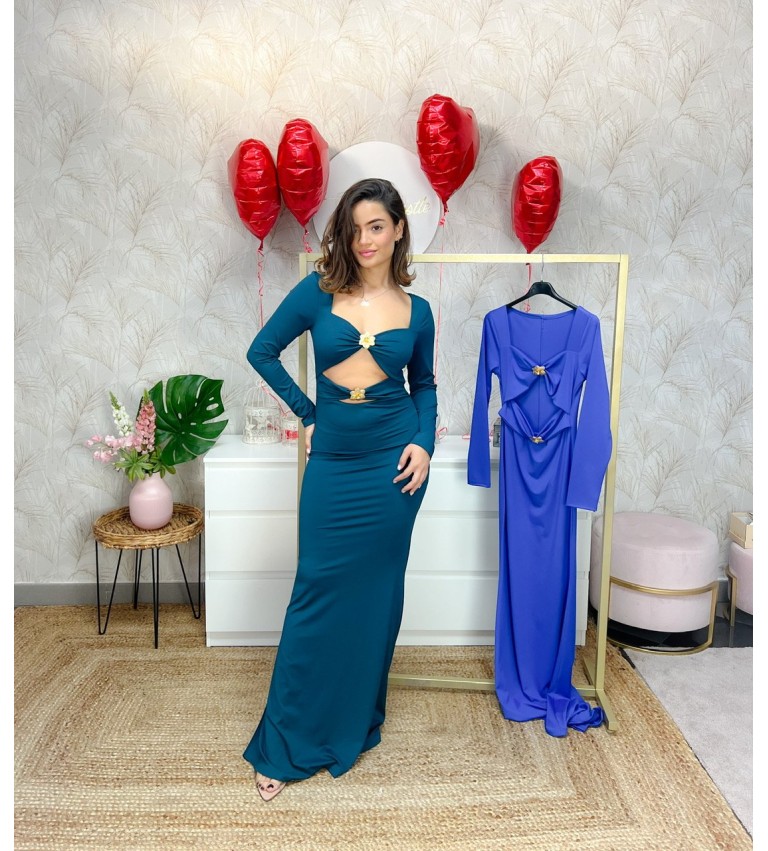 Vestido detalle dorado