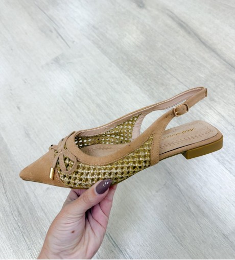 Bailarina rejilla camel