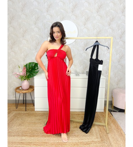 Vestido asimétrico plisado