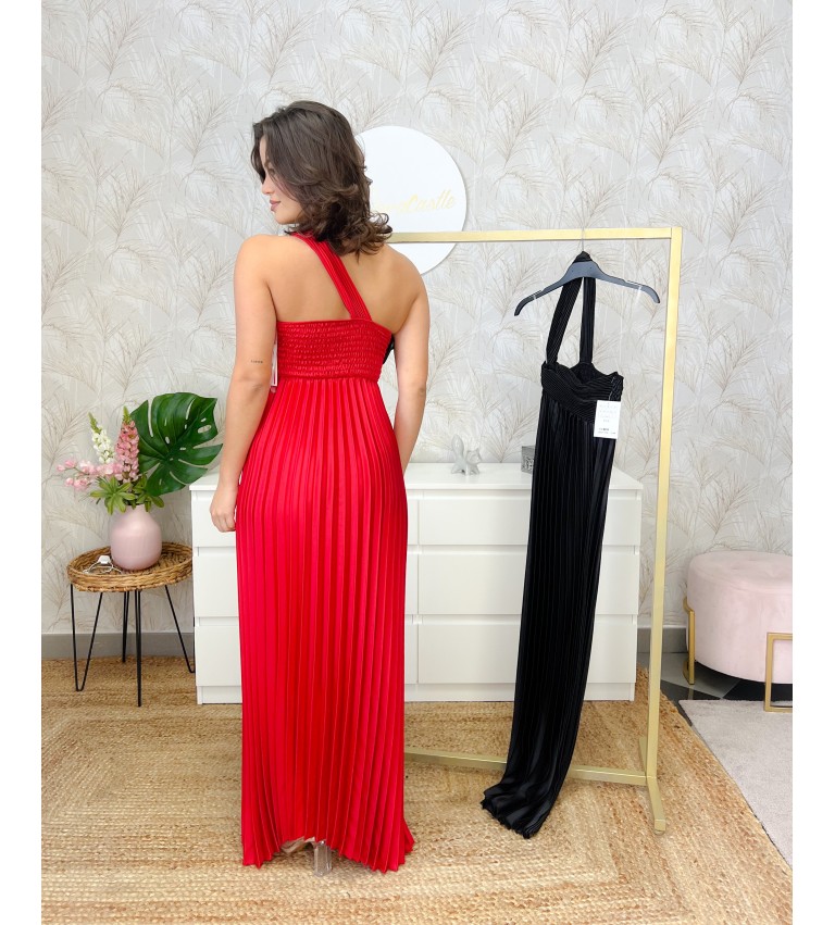 Vestido asimétrico plisado