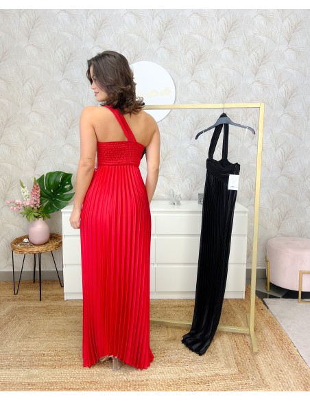 Vestido asimétrico plisado