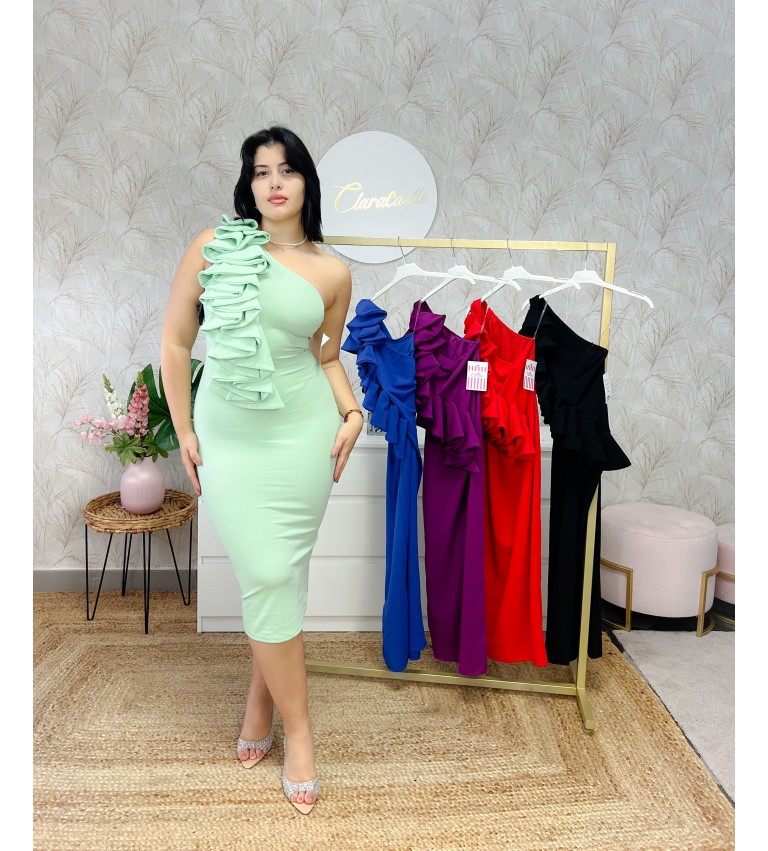 Vestido volante cruzado