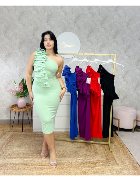 Vestido volante cruzado