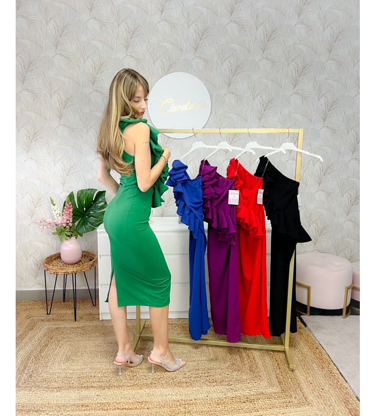 Vestido volante cruzado