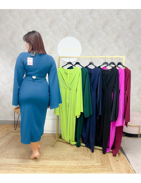 Vestido capa midi nudo