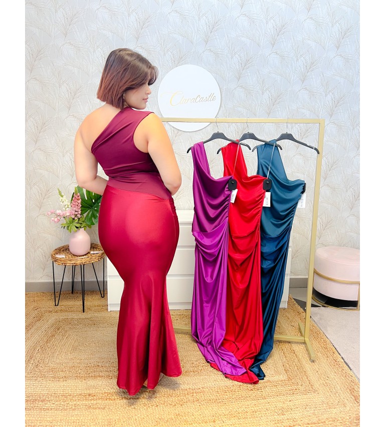 Vestido asimétrico drapeado