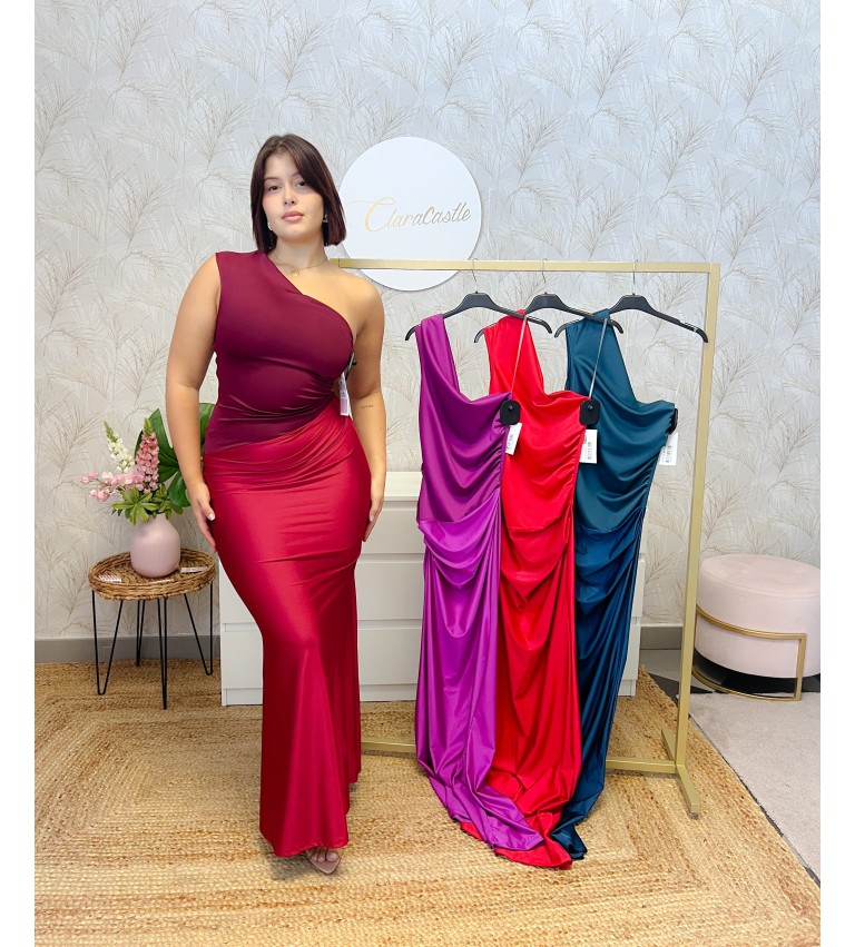 Vestido asimétrico drapeado