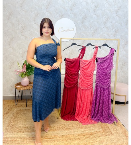 Vestido asimétrico print tul 2