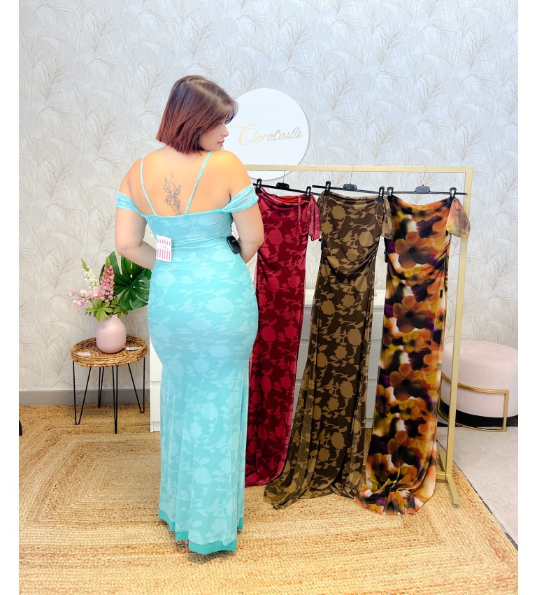 Vestido tul corte romántico