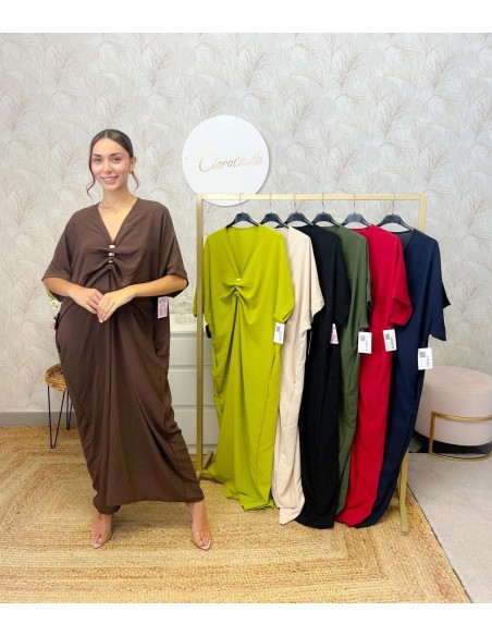 Vestido túnica abalorios