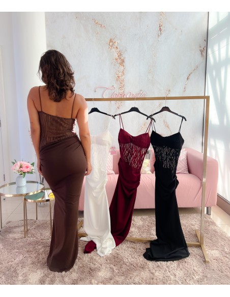 Vestido transparencia cebra