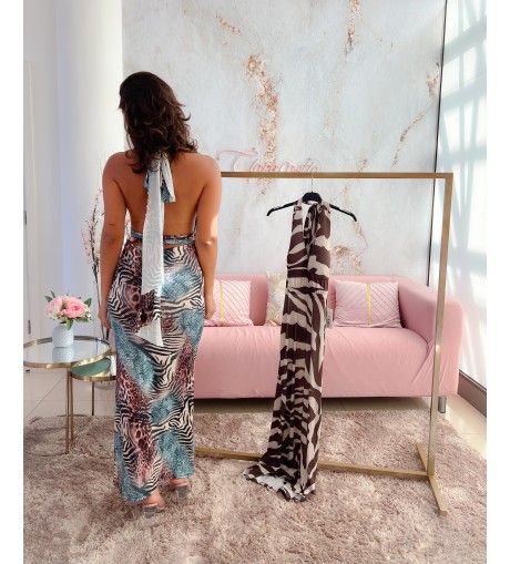 Vestido animal print largo 2