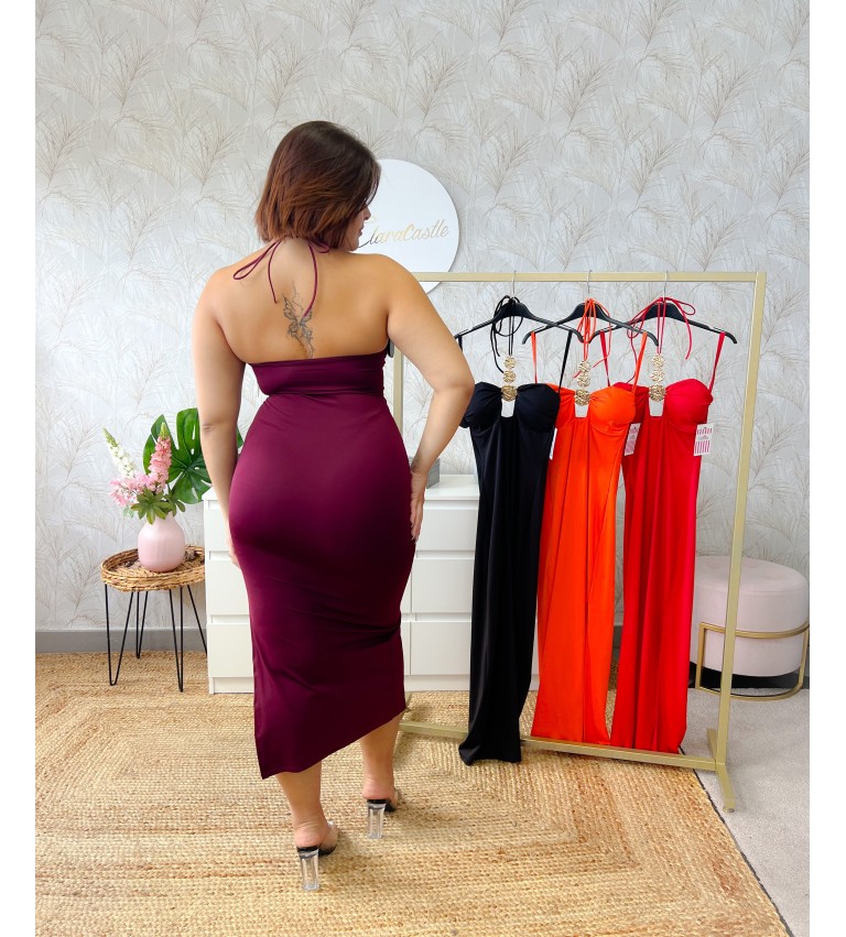 Vestido detalle dorado