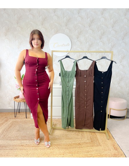 Vestido midi botones