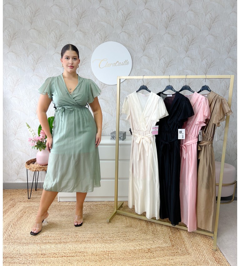 Vestido manga volante