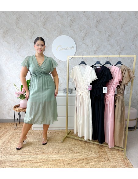 Vestido manga volante