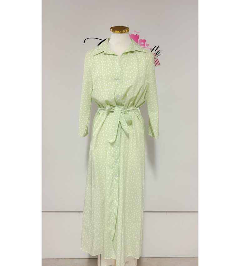 Vestido camisero pistacho