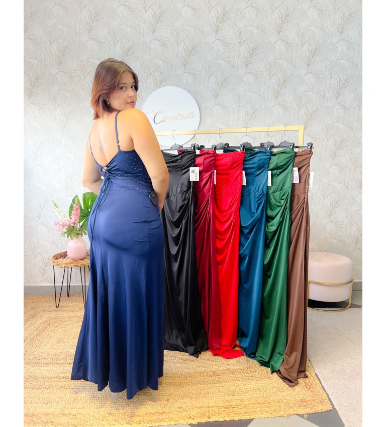 Vestido combi strass