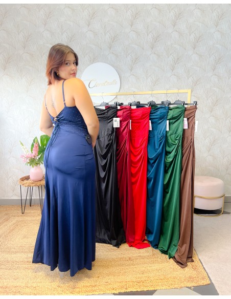 Vestido combi strass